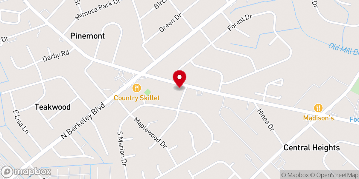 Map showing location of New Hope Church