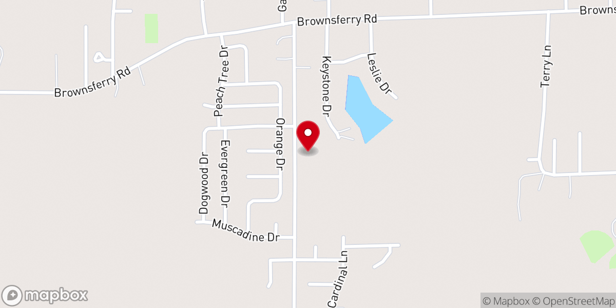 Map showing location of Senatobia Church Of God