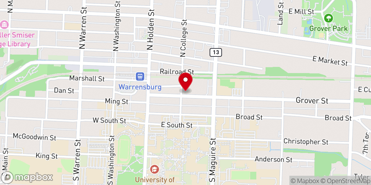 Map showing location of Cumberland Presbyterian Church