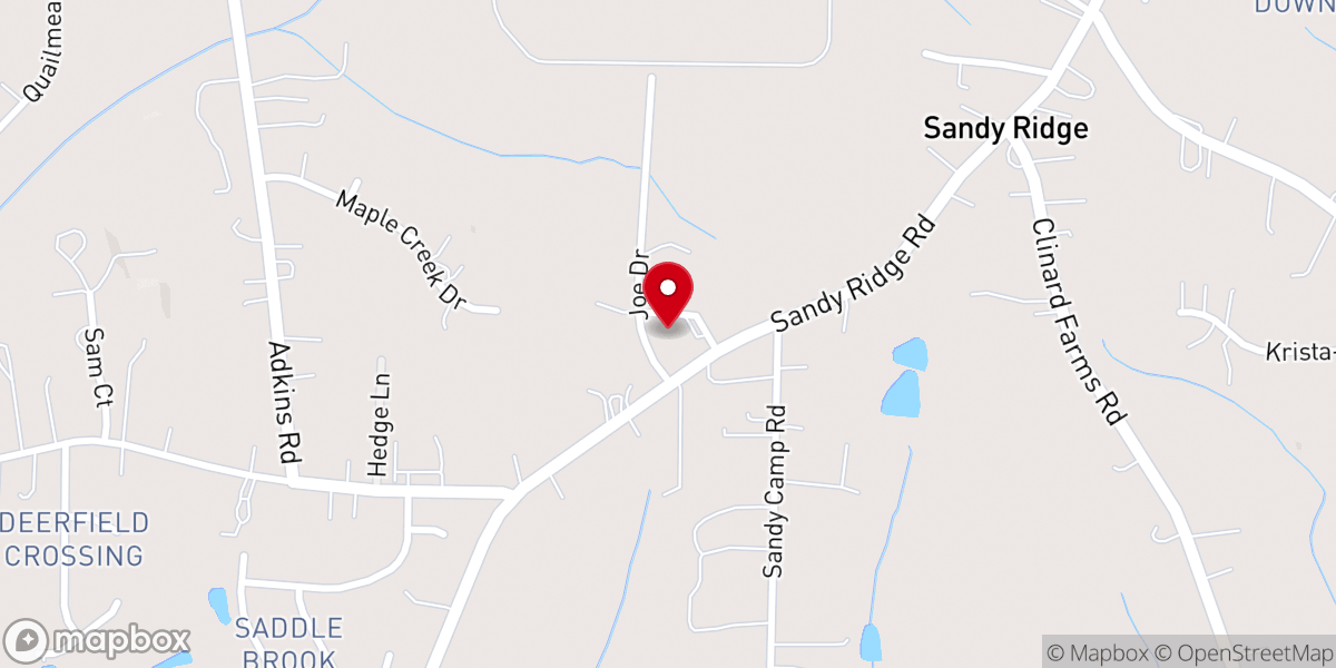 Map showing location of Sandy Ridge
