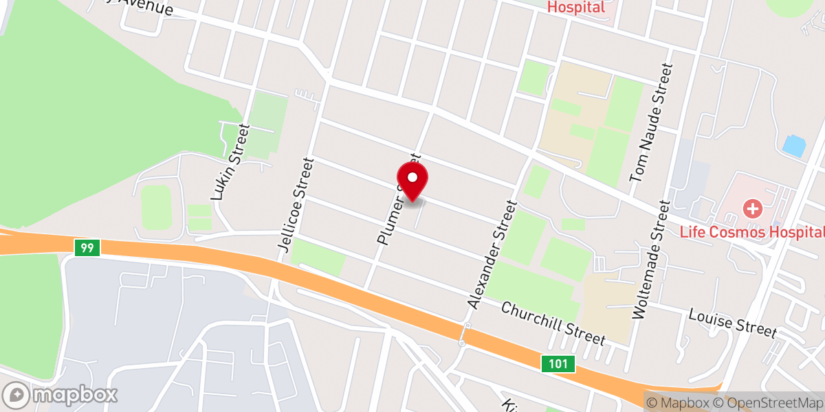 Map showing location of NG Kerk Witbank-Suid
