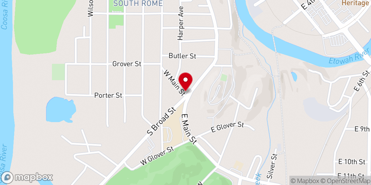 Map showing location of South Broad United Methodist Church