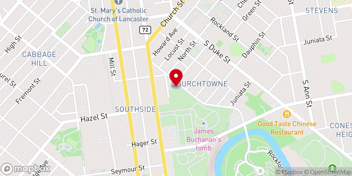 Map showing location of Bethel AME Church Cultural Center