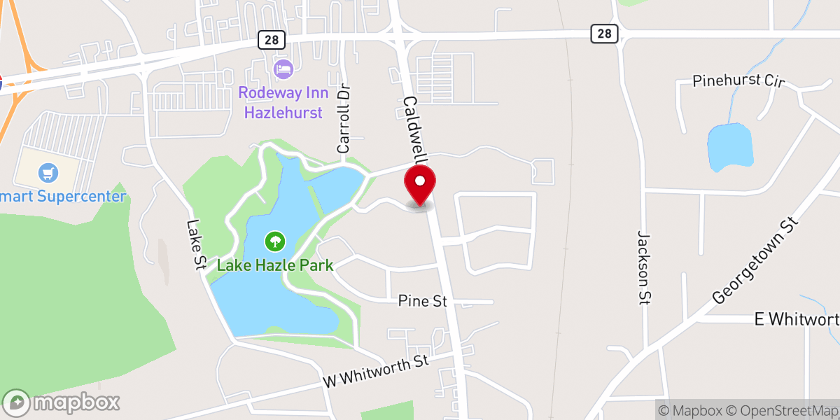 Map showing location of Damascus Church of Christ Holiness