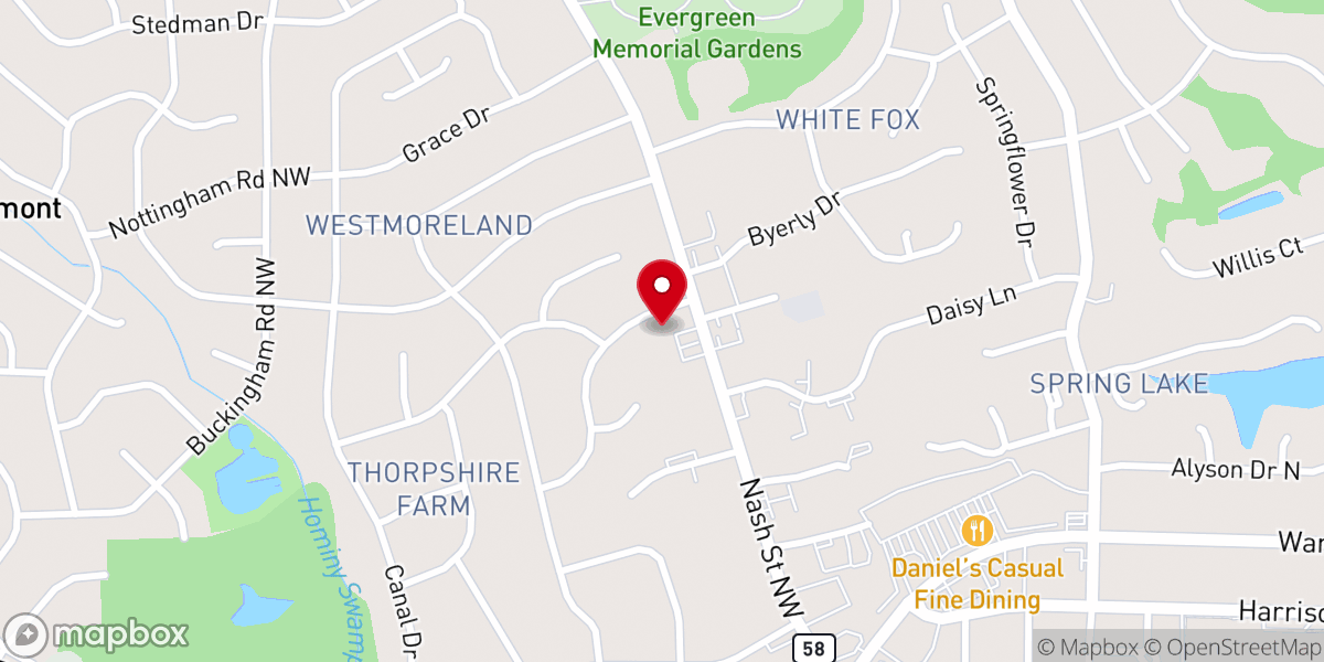 Map showing location of Westmoreland church