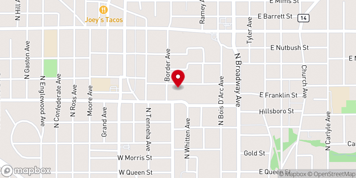 Map showing location of St. John the Baptist Episcopal Church