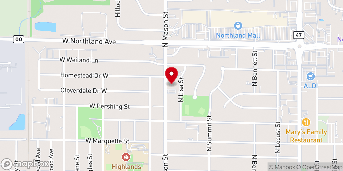 Map showing location of Mason Street Church of Christ