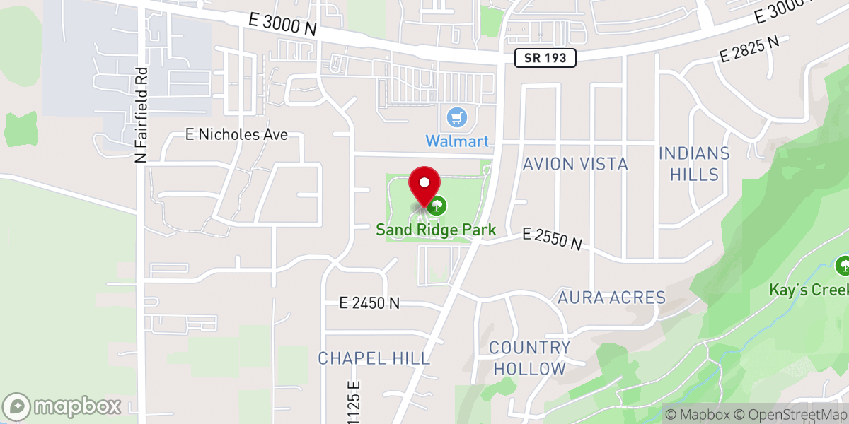 Map showing location of Sand Ridge Park