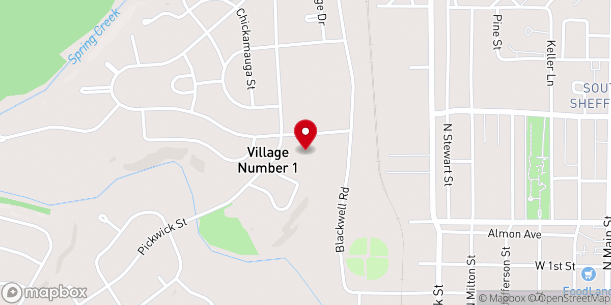 Map showing location of Park Terrace Cumberland Presbyterian Church
