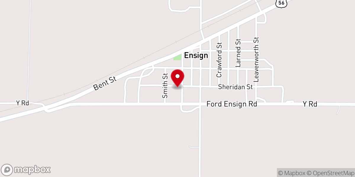 Map showing location of Ensign United Methodist Church