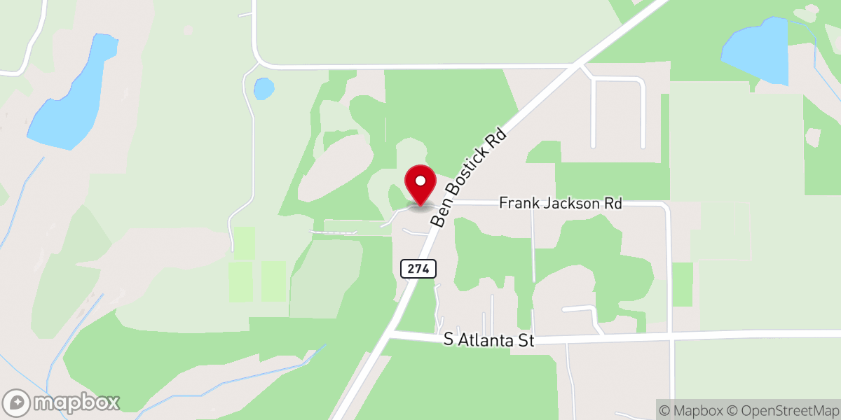 Map showing location of Friendship Primitive Baptist Church