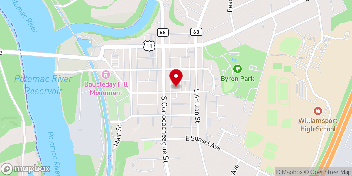 Map showing location of Williamsport United Methodist