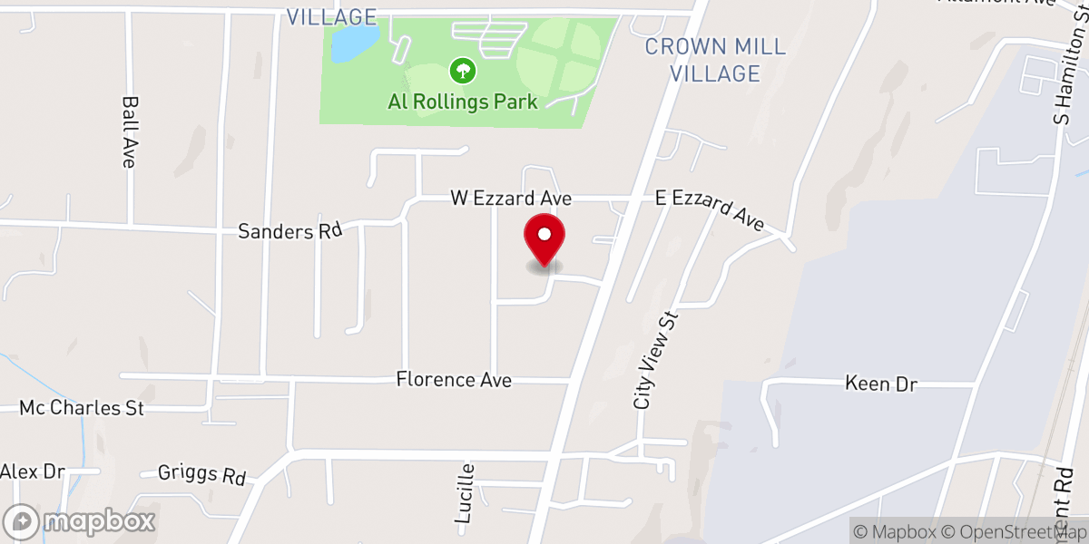 Map showing location of First United Pentecostal Church
