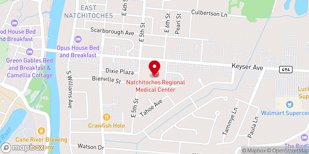 Map showing location of Natchitoches Regional Medical Center