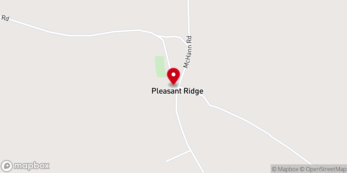 Map showing location of Pleasant Ridge Baptist Church