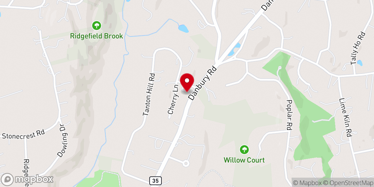 Map showing location of Ridgefield Baptist Church