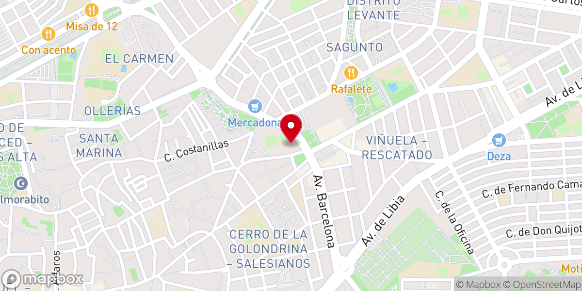 Map showing location of Iglesia de Jesus Rescatado