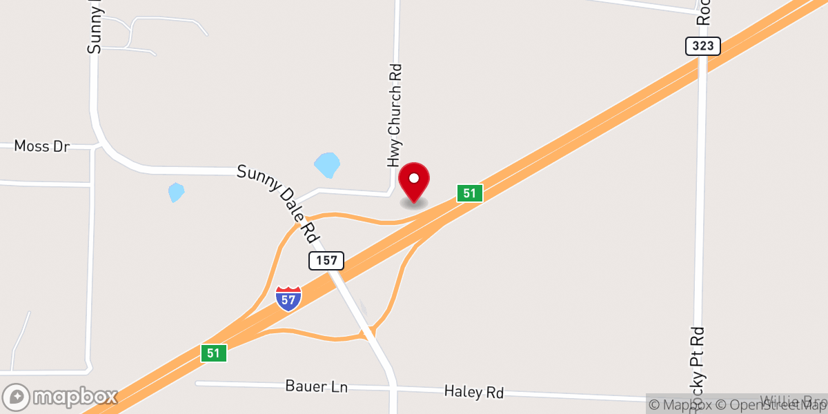 Map showing location of Highway Church of Christ