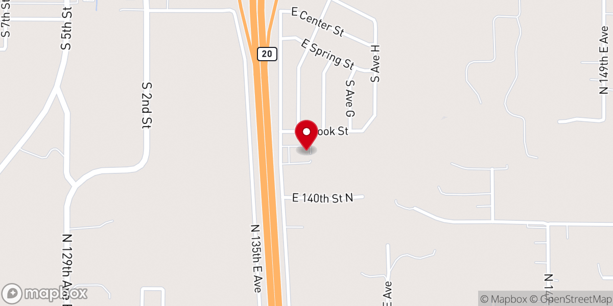 Map showing location of Eastside Baptist Church