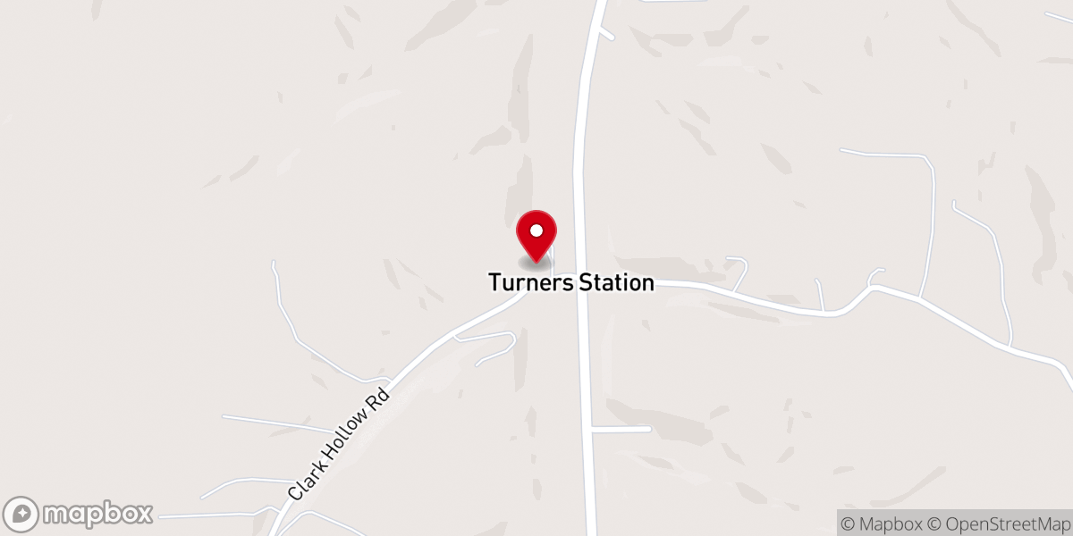 Map showing location of Turners United Methodist Church