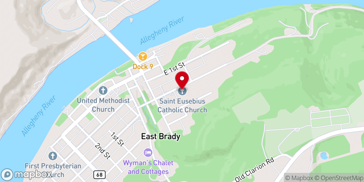 Map showing location of St. Eusebius Roman Catholic Church