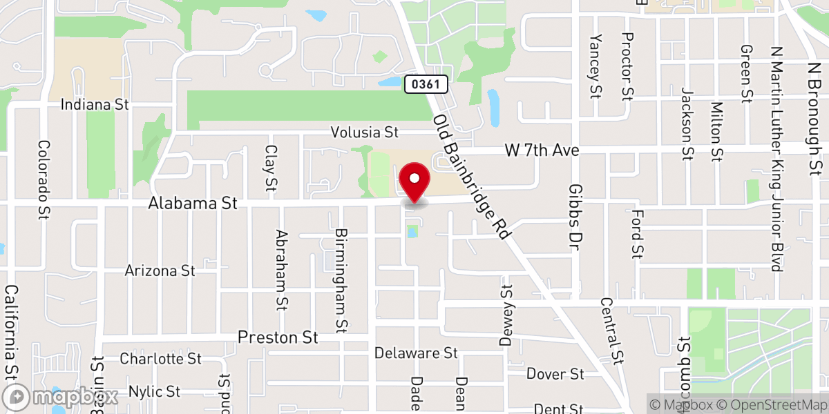 Map showing location of Dade Street Church of God of Prophecy