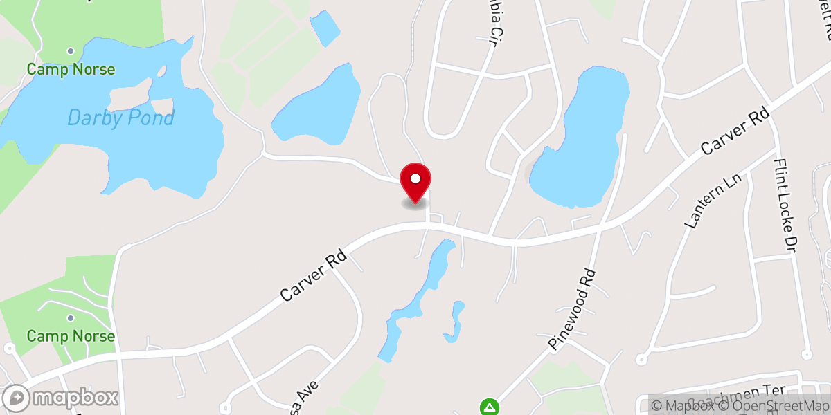 Map showing location of Plymouth Rock Bible Church