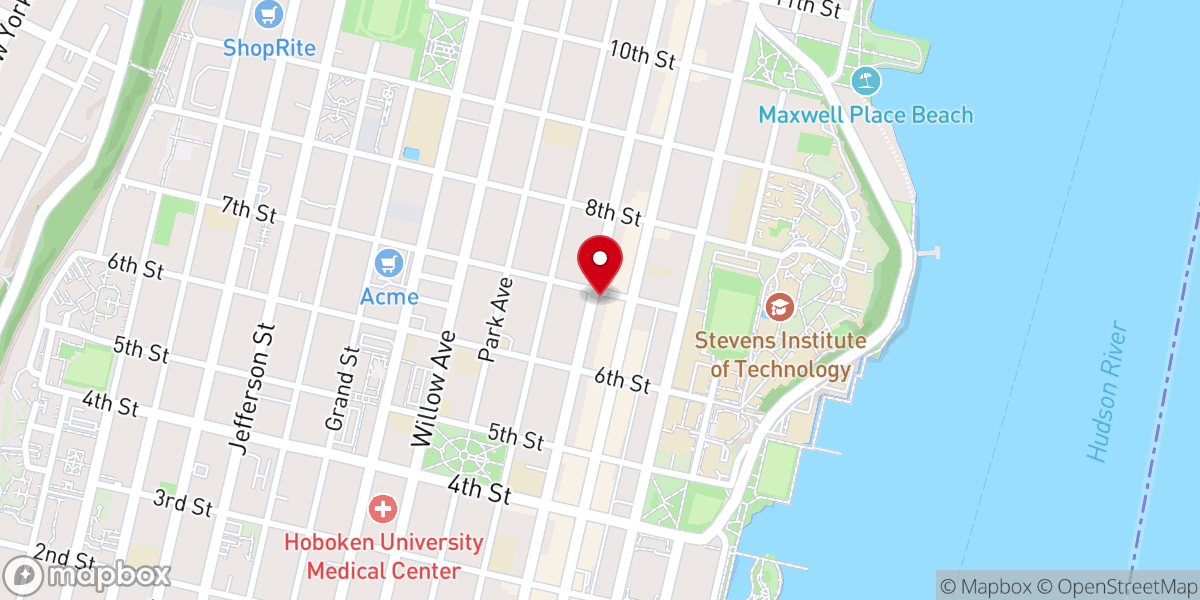 Map showing location of Hoboken Gospel Chapel