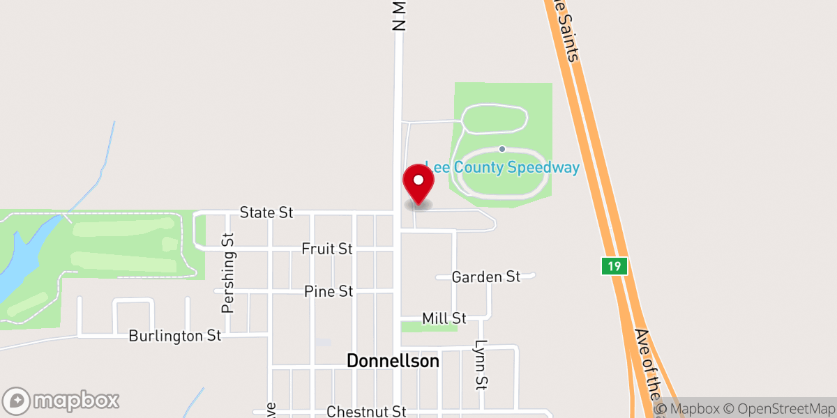 Map showing location of Lee County Fair