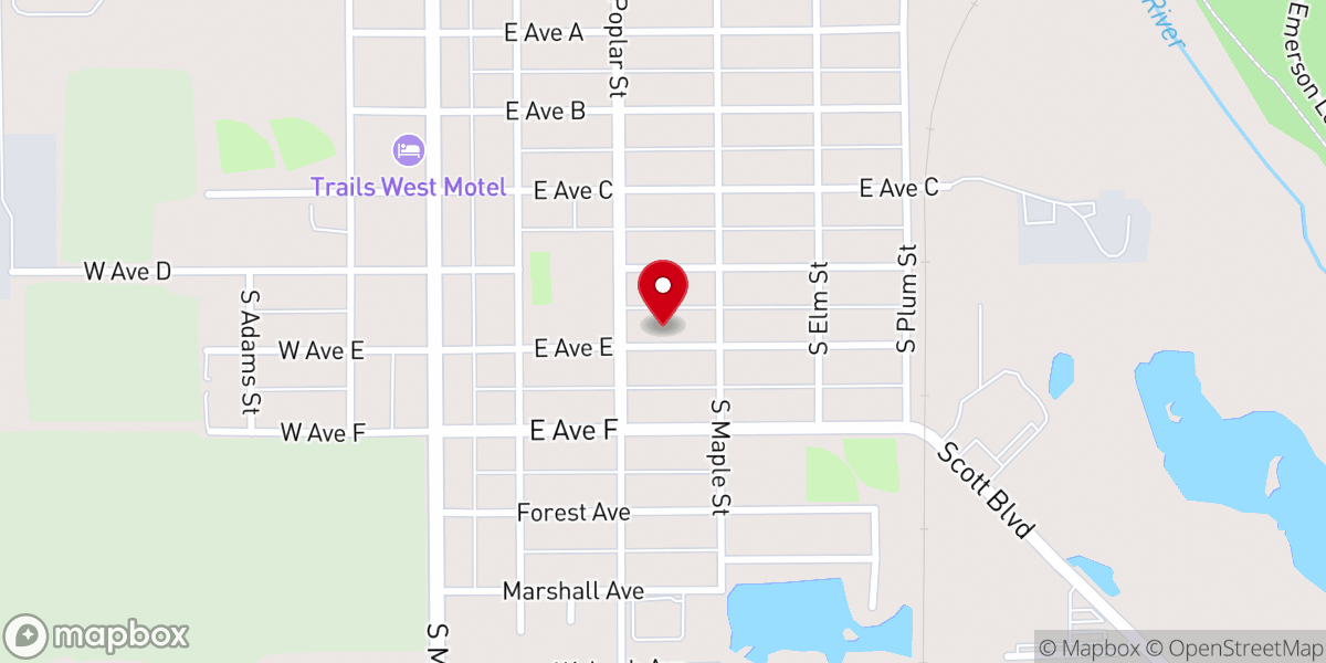 Map showing location of South Hutchinson United Methodist Church