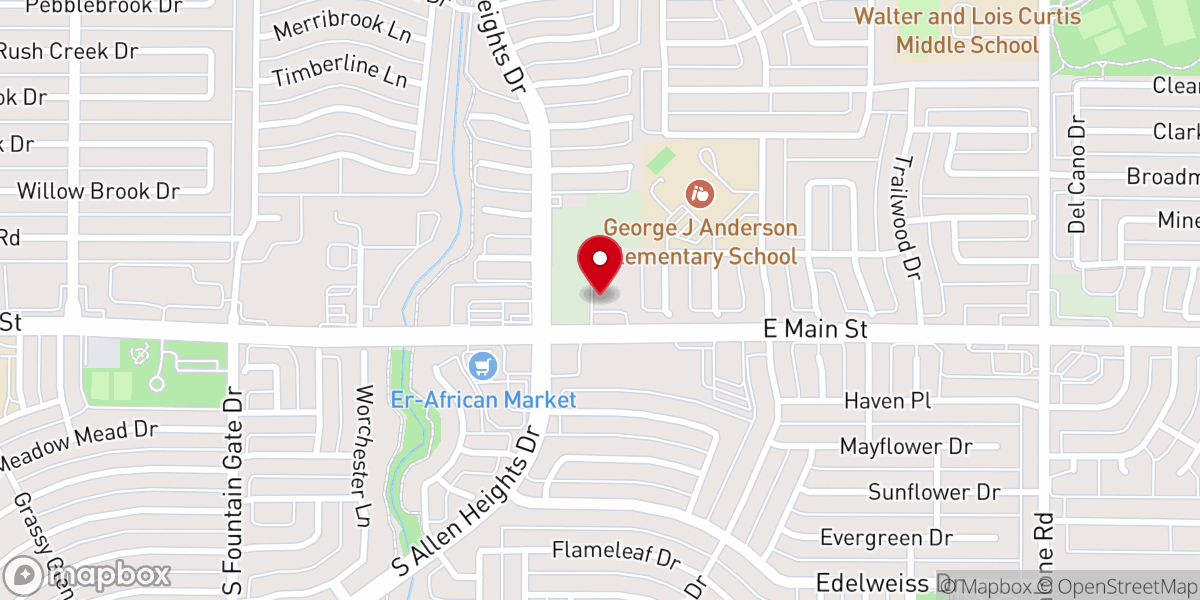 Map showing location of Allen Heights Baptist Church