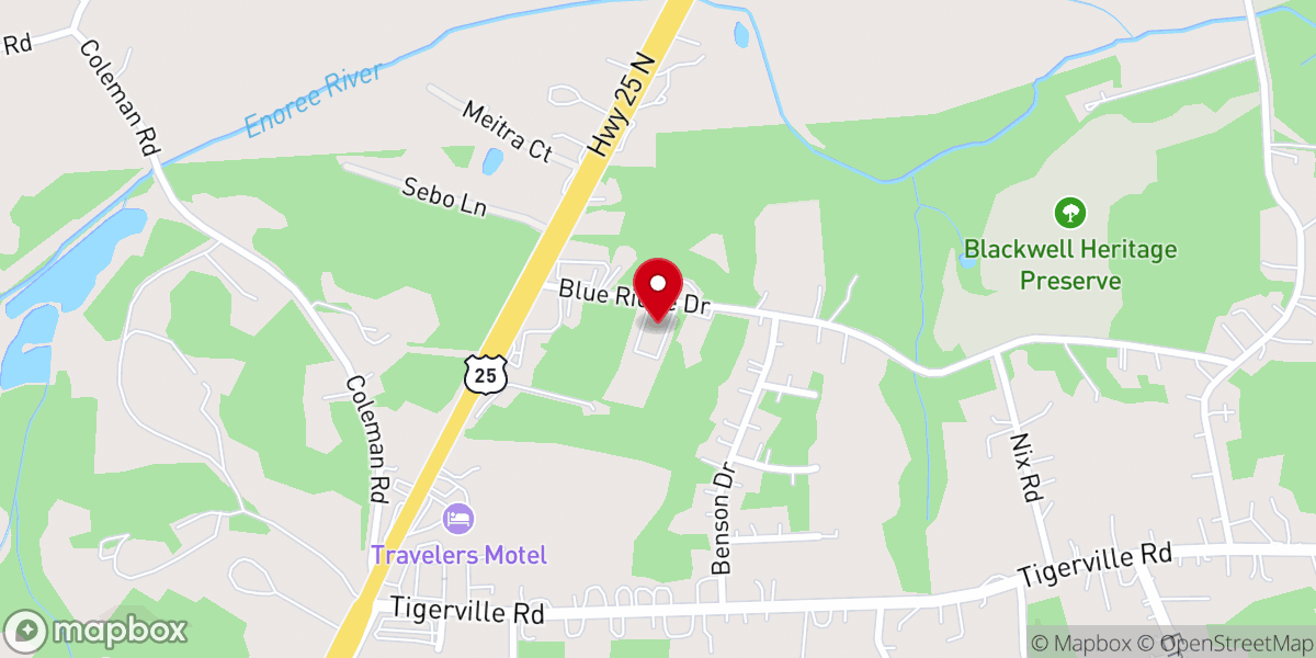 Map showing location of Northwest Baptist Church