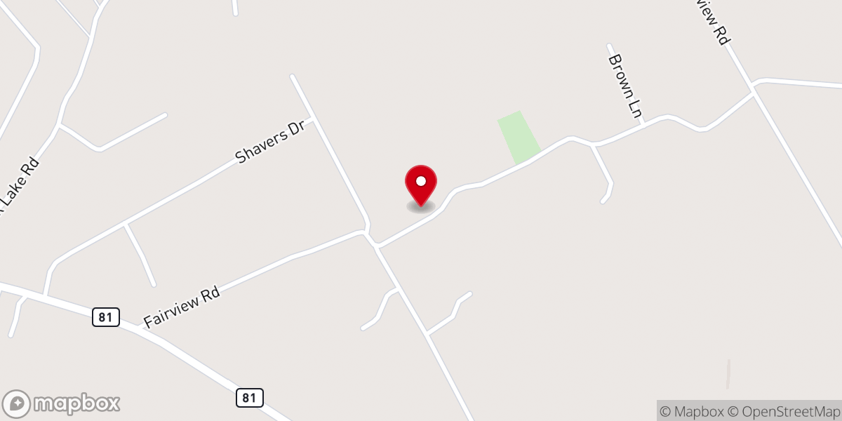 Map showing location of Powers Chapel Church