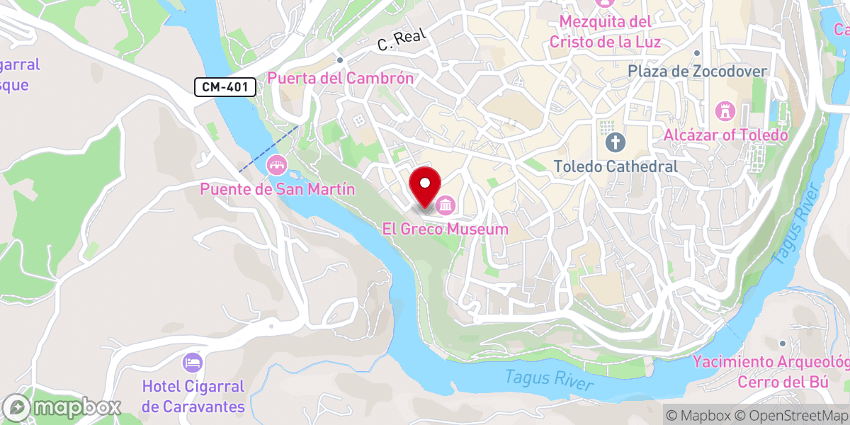 Map showing location of Sinagoga del Tránsito