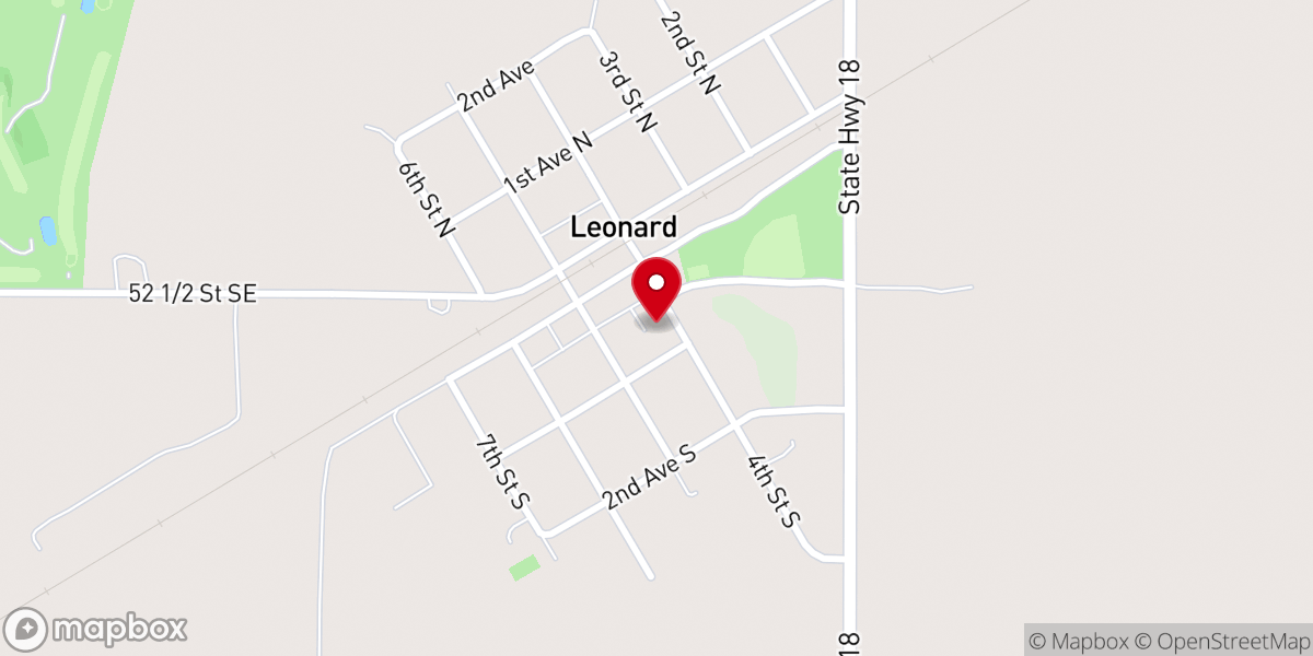 Map showing location of Leonard First Responders