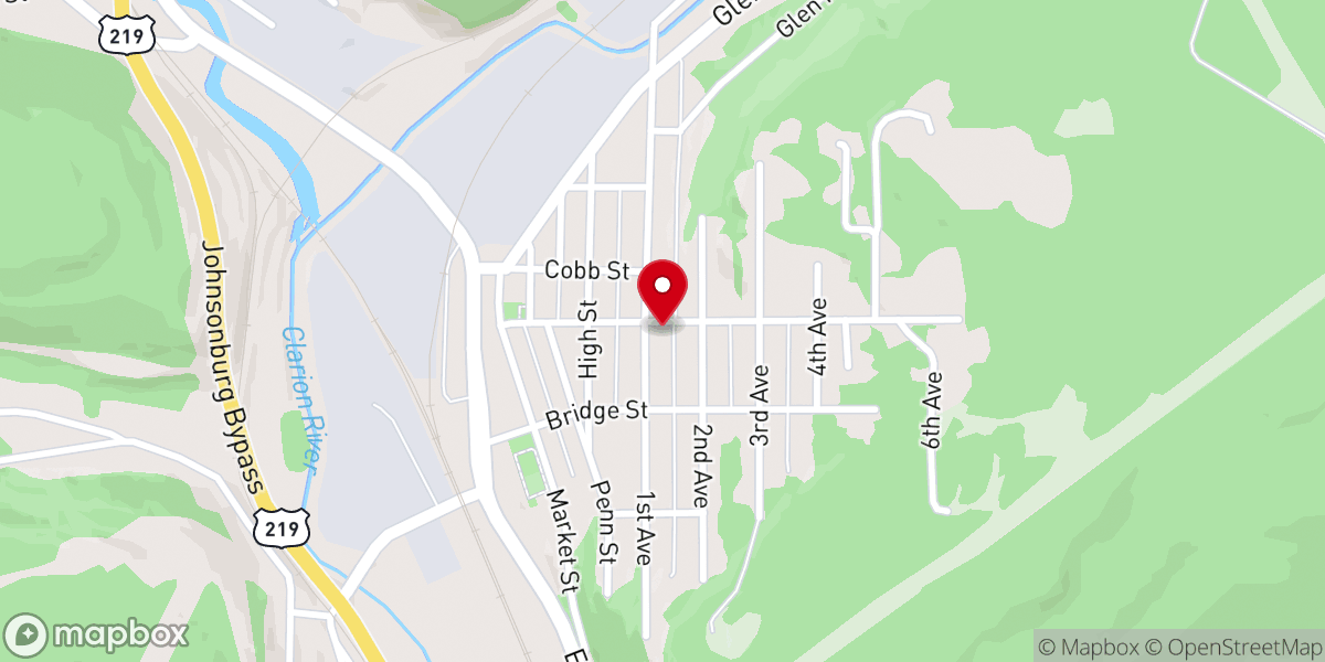 Map showing location of First Baptist Church