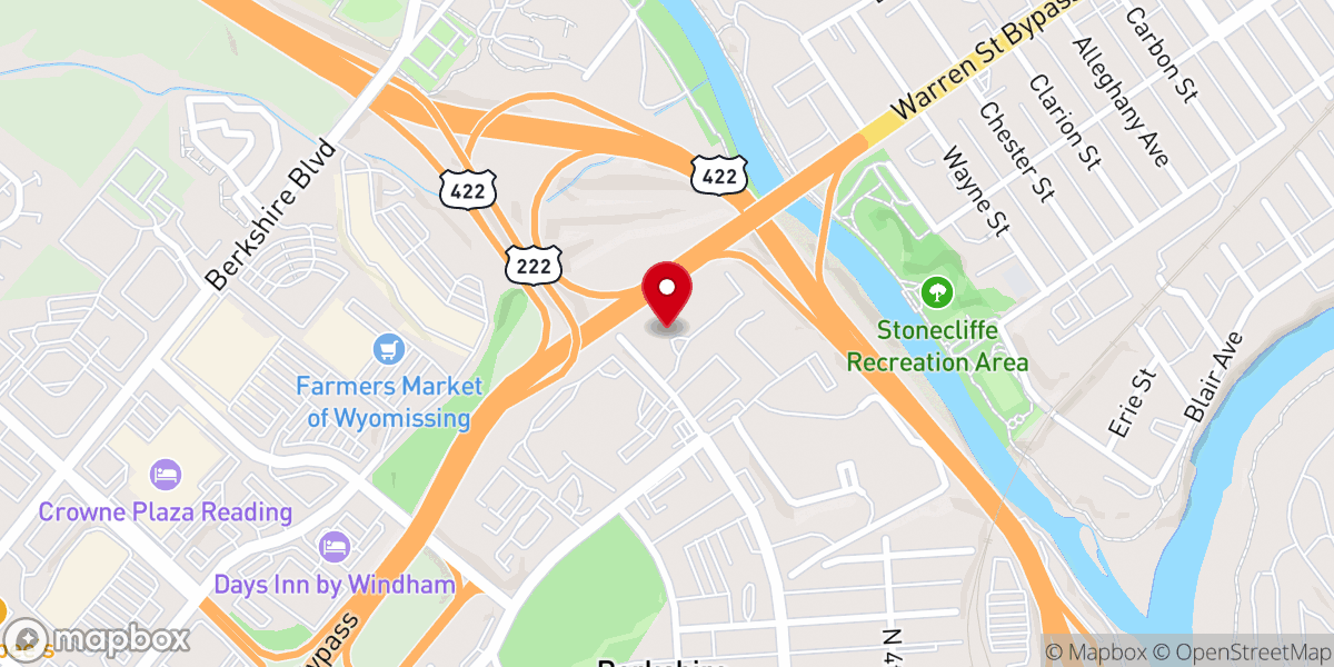 Map showing location of Park Road Presbyterian Church