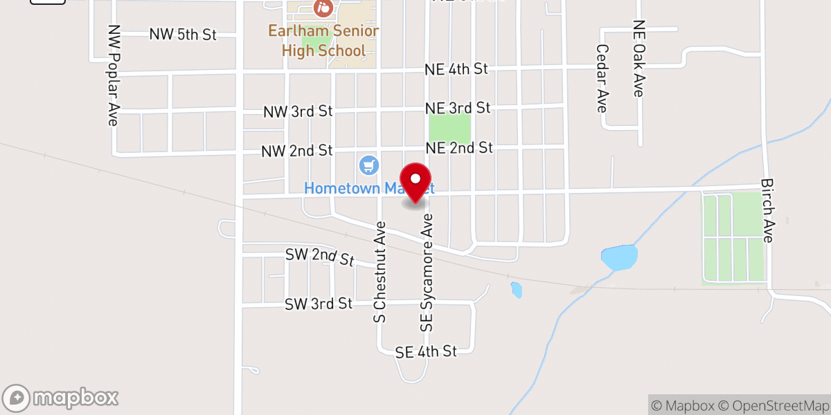 Map showing location of Earlham Community Center