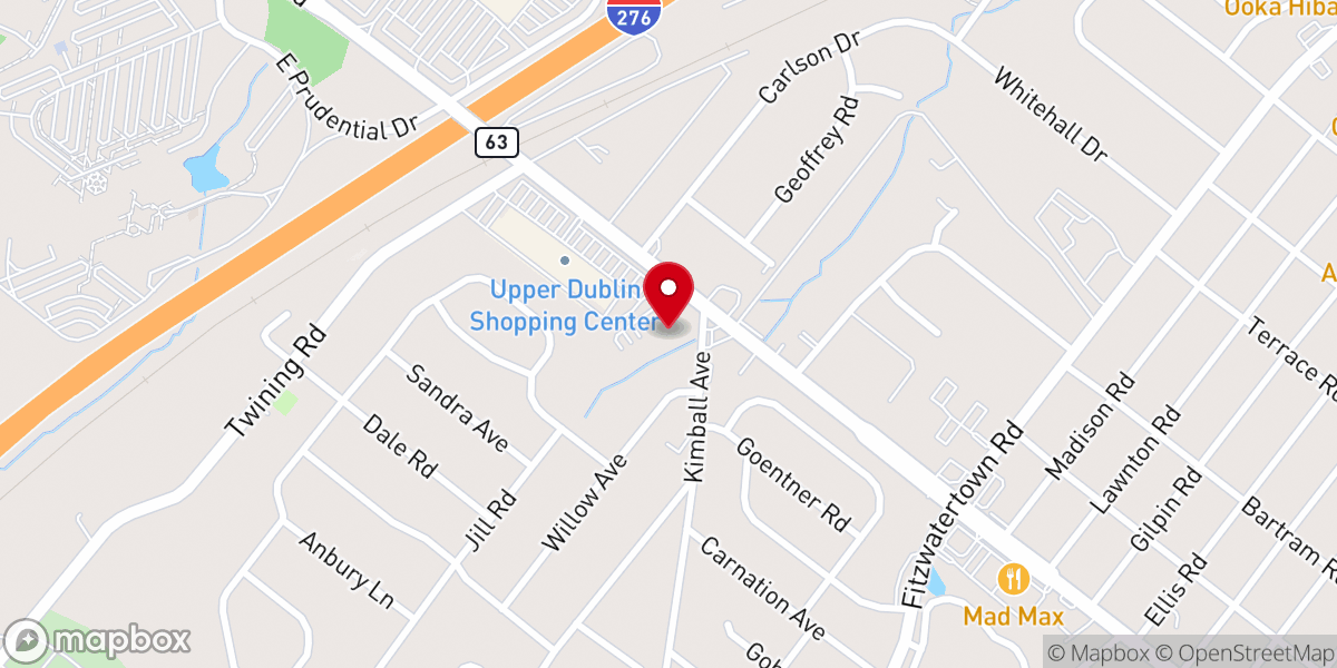 Map showing location of Willow Grove Baptist Church