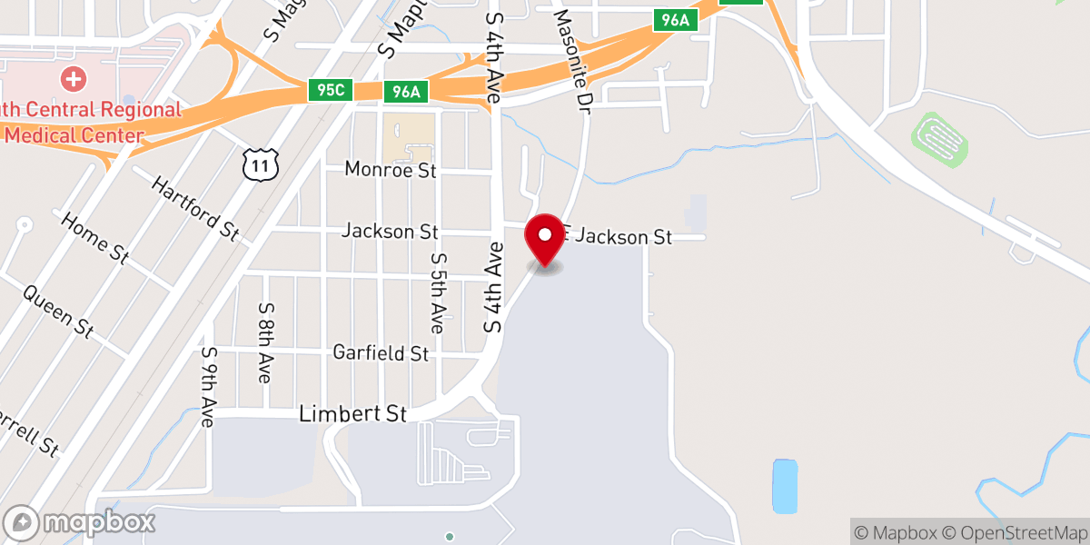 Map showing location of South Laurel Baptist Church