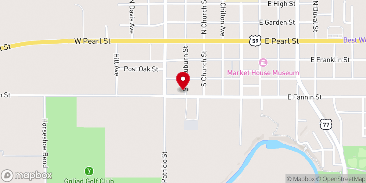 Map showing location of Fannin St United Methodist Church