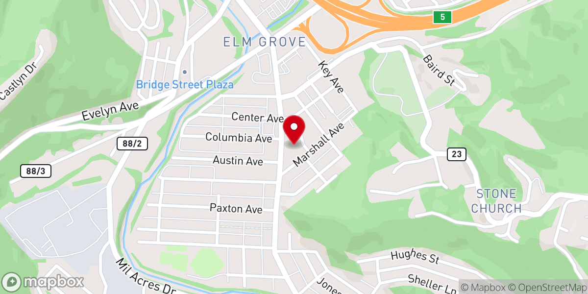 Map showing location of St Mark Evangelical Lutheran