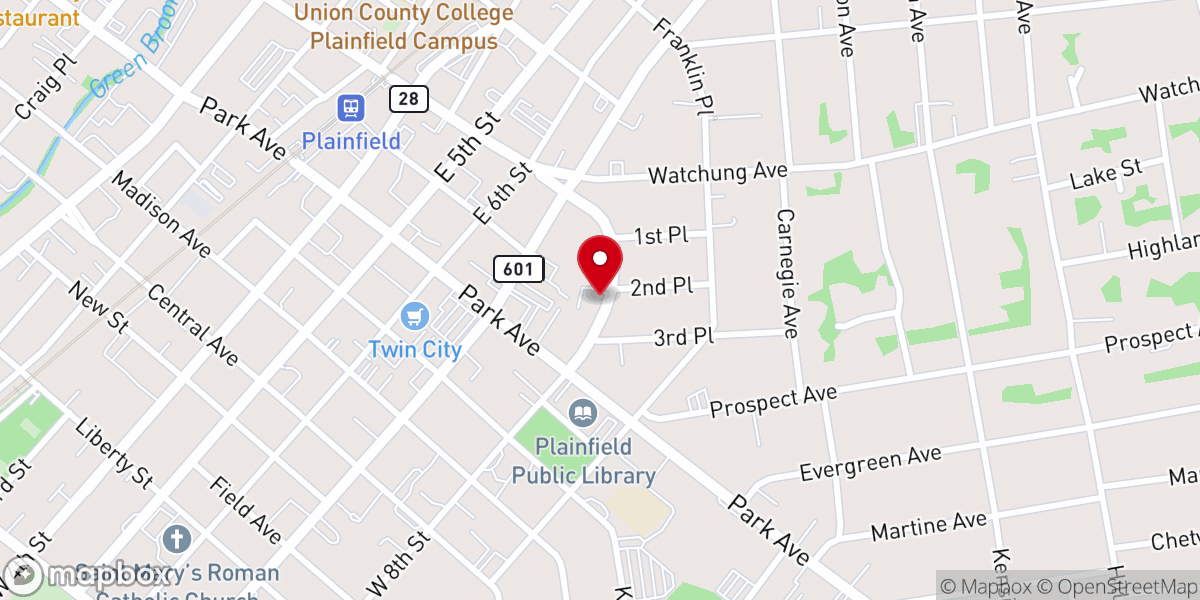 Map showing location of Iglesia Casa Del Alfarero Plainfield a NJ Nonprofit Corporat