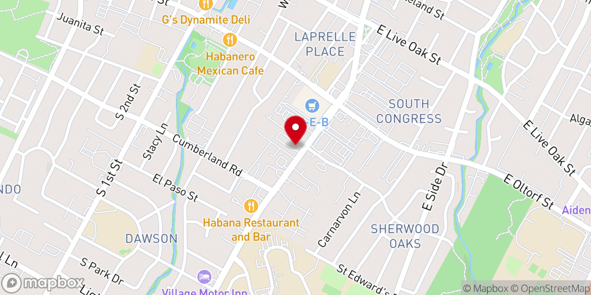 Map showing location of True Jesus Church of Austin