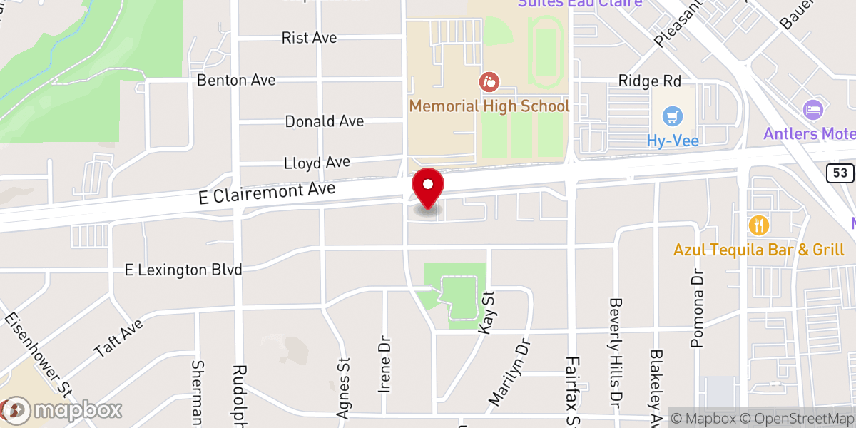 Map showing location of Eau Claire Wesleyan Church