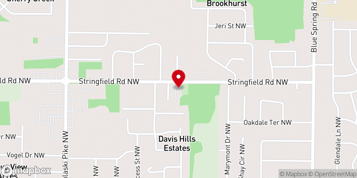 Map showing location of Glover Chapel