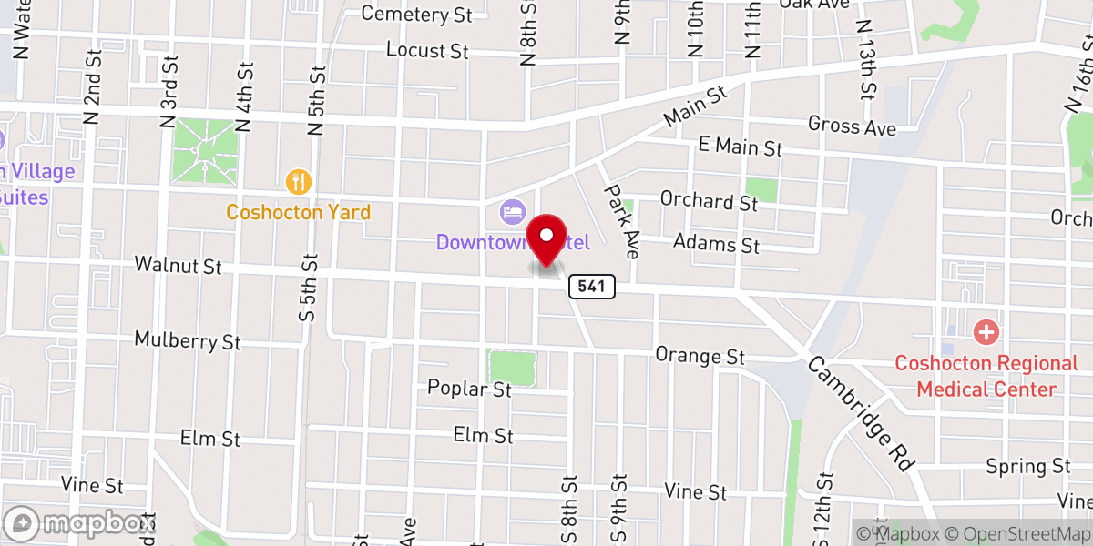 Map showing location of Calvary United Methodist Church