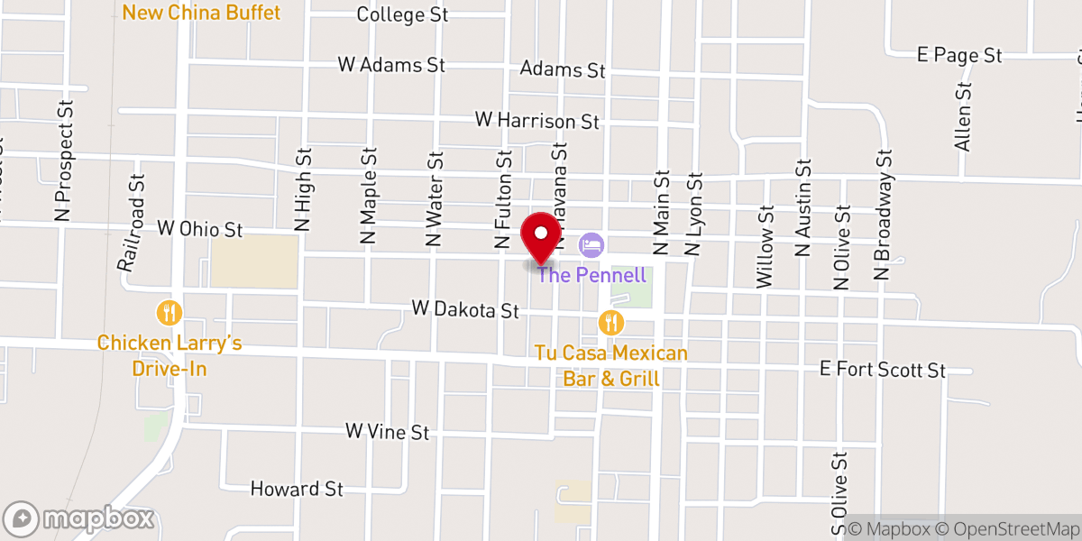 Map showing location of Ohio Street United Methodist Church