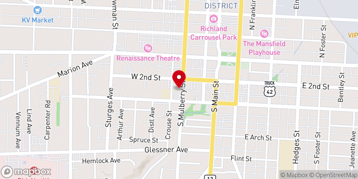 Map showing location of Saint Peter's Catholic Church