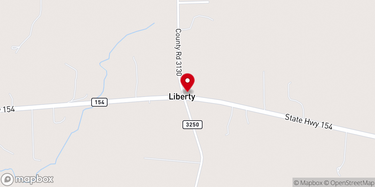 Map showing location of Liberty Methodist Church